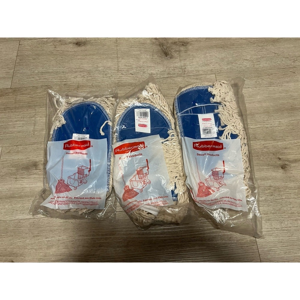 RUBBERMAID COMMERCIAL PRODUCTS FGU13000WH00 Wedge Dust Mop‎ White 3 Pack